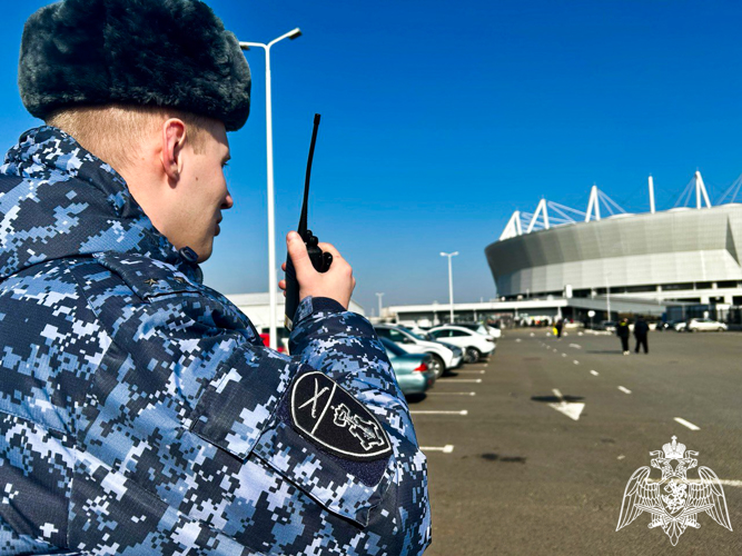 Росгвардейцы обеспечили правопорядок в период проведения футбольного матча РПЛ в Ростове-на-Дону