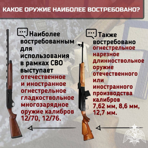 Дончане могут сдать оружие для нужд СВО в Росгвардию 